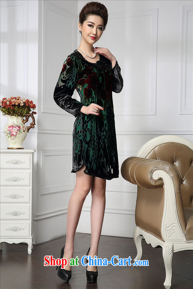 Forest narcissus spring 2015 the new fashion, long lace round-collar curl tread comfortable sauna silk stitching velvet dress HGL - 672 dark green XXXXL pictures, price, brand platters! Elections are good character, the national distribution, so why buy now enjoy more preferential! Health