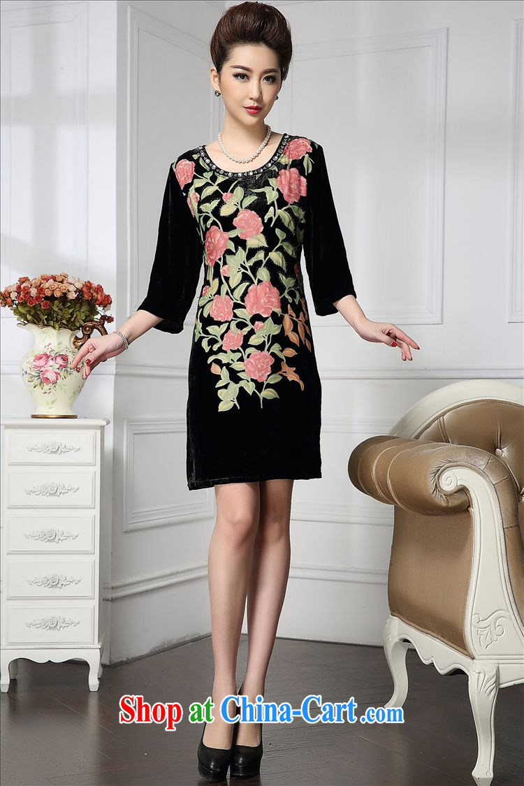 Forest narcissus Spring and Autumn 2015 the new stylish manually staple Pearl roses in the tread long sauna silk stitching velvet dress HGL - 669 pink XXXXL pictures, price, brand platters! Elections are good character, the national distribution, so why buy now enjoy more preferential! Health