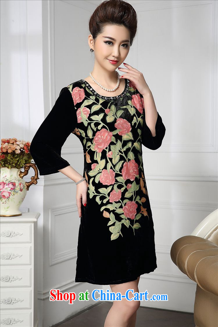 Forest narcissus Spring and Autumn 2015 the new stylish manually staple Pearl roses in the tread long sauna silk stitching velvet dress HGL - 669 pink XXXXL pictures, price, brand platters! Elections are good character, the national distribution, so why buy now enjoy more preferential! Health