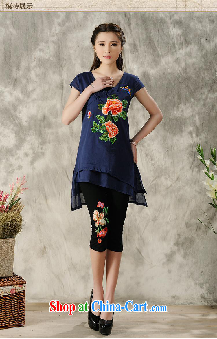 Black Butterfly Spring and Summer new Ethnic Wind women Peony embroidery, long-tie cotton Ma T-shirt T pension 8296 photo color L pictures, price, brand platters! Elections are good character, the national distribution, so why buy now enjoy more preferential! Health