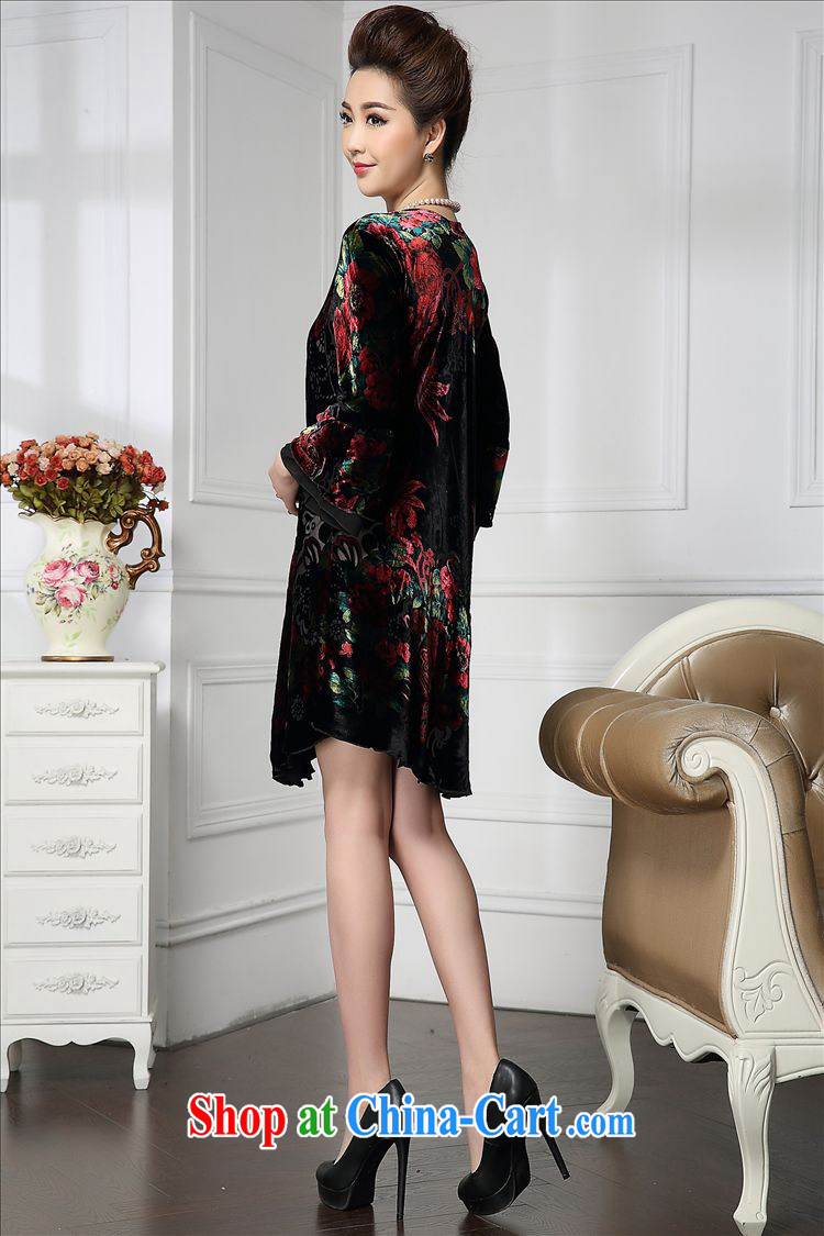Forest narcissus spring 2015 the new stylish Palace wide sleeves manually staple Pearl flower, long sauna silk stitching velvet dress HGL - 666 wine red XXXXL pictures, price, brand platters! Elections are good character, the national distribution, so why buy now enjoy more preferential! Health