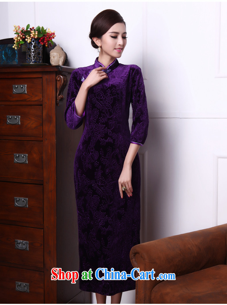 Bong-amphibious gulping the first 2015 new retro velvet cheongsam style long velvet dress skirt DQ 1512 purple XXXL pictures, price, brand platters! Elections are good character, the national distribution, so why buy now enjoy more preferential! Health
