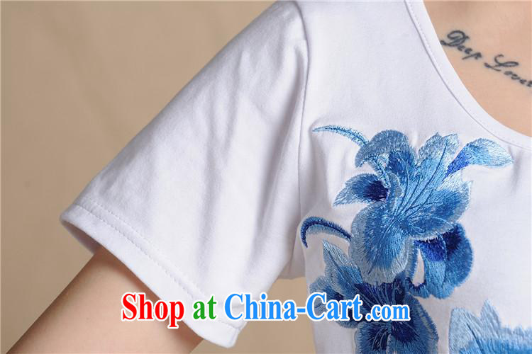 Black butterfly women summer 2015 New National wind blue and white porcelain embroidered short-sleeved cotton shirt T female A 200 white 2XL pictures, price, brand platters! Elections are good character, the national distribution, so why buy now enjoy more preferential! Health