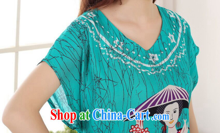 Take the Tang Women's clothes summer new short-sleeved dresses hand-painted female pajamas pure cotton loose-bathrobe girl - A green are code pictures, price, brand platters! Elections are good character, the national distribution, so why buy now enjoy more preferential! Health