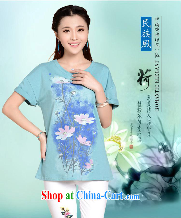 Black butterfly women 2015 spring and summer new ethnic wind stamp short sleeve loose T shirts girls cotton 6808 photo color XXL pictures, price, brand platters! Elections are good character, the national distribution, so why buy now enjoy more preferential! Health