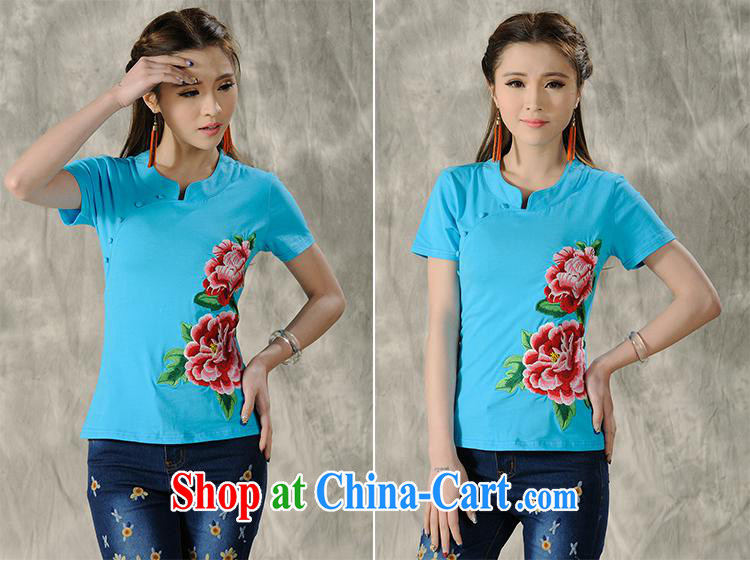 Black butterfly female spring and summer new ethnic wind embroidered retro, short-sleeved shirt T female A 486 blue 4 XL pictures, price, brand platters! Elections are good character, the national distribution, so why buy now enjoy more preferential! Health