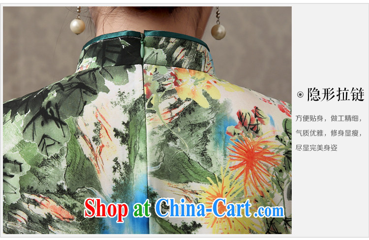 2015 stamp duty Ethnic Wind summer dresses and female daily load improved the waist graphics thin cheongsam dress elegance green XXL pictures, price, brand platters! Elections are good character, the national distribution, so why buy now enjoy more preferential! Health