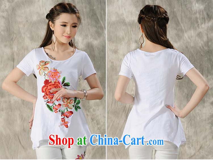 Black butterfly ladies' 2015 spring and summer new ethnic wind embroidered cultivating short-sleeved shirt T female A 487 black 3 XL pictures, price, brand platters! Elections are good character, the national distribution, so why buy now enjoy more preferential! Health
