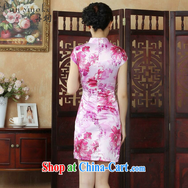 Bin Laden smoke-free Chinese qipao summer Chinese qipao retro improved, for a tight stamp female mini-short dresses such as the color XL, Bin Laden smoke, shopping on the Internet