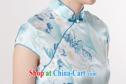 Dan smoke new cheongsam dress summer improved retro, for a tight silk hand-painted Chinese improved cheongsam dress short light blue M pictures, price, brand platters! Elections are good character, the national distribution, so why buy now enjoy more preferential! Health