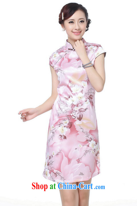 Dan smoke female summer, new Chinese qipao Chinese improved, for retro beauty is a hard stamp short cheongsam pink 2 XL pictures, price, brand platters! Elections are good character, the national distribution, so why buy now enjoy more preferential! Health