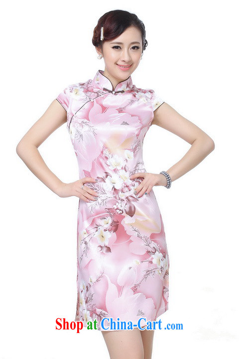 Dan smoke female summer, new Chinese qipao Chinese improved, for retro beauty is a hard stamp short cheongsam pink 2 XL pictures, price, brand platters! Elections are good character, the national distribution, so why buy now enjoy more preferential! Health