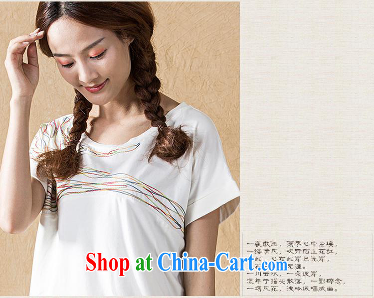 Black butterfly women summer 2015 new literary loose cotton color embroidered bat sleeves short-sleeve T-shirt women 860 white XL pictures, price, brand platters! Elections are good character, the national distribution, so why buy now enjoy more preferential! Health