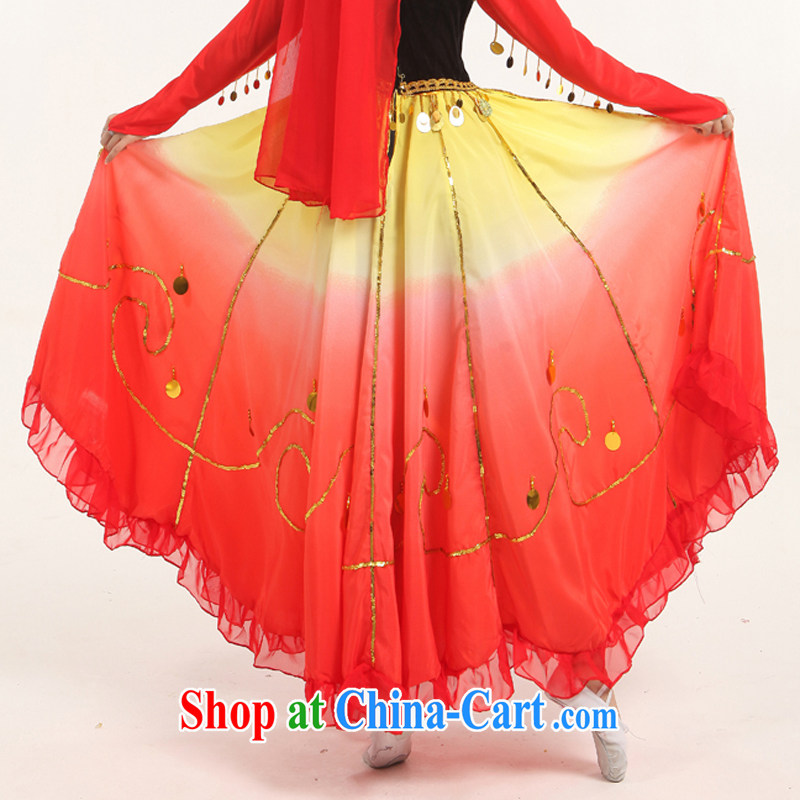 2015 new large skirt Xinjiang Dance India dance performances minority serving Uighur Dance Show Dance Clothing & dance performances as well as serving red S, diffuse Connie married Yi, shopping on the Internet