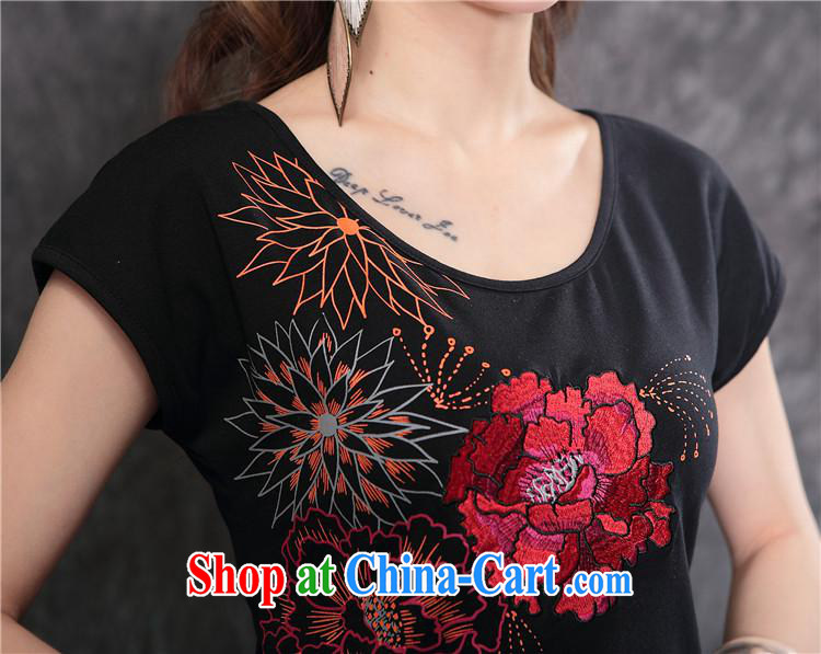 Black butterfly girl with 2015 summer new ethnic wind women stamp round-collar short-sleeve shirt T cotton A 161 black XXL pictures, price, brand platters! Elections are good character, the national distribution, so why buy now enjoy more preferential! Health