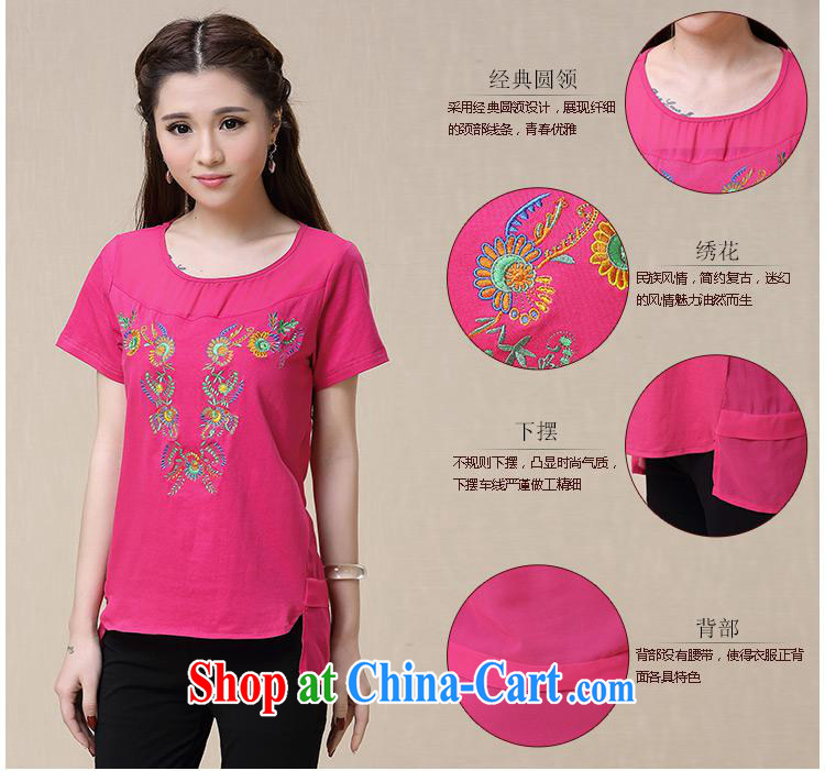 Black butterfly ladies' 2015 summer new ethnic wind embroidered short sleeves round neck shirt T women 9965 red 2 XL pictures, price, brand platters! Elections are good character, the national distribution, so why buy now enjoy more preferential! Health
