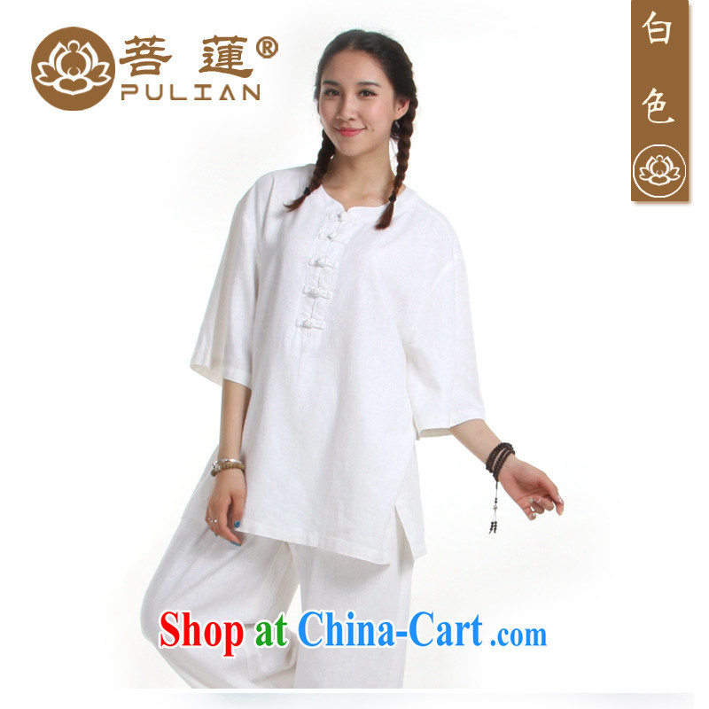 Special mechanisms Lin linen cotton Womens cotton in the commission short-sleeved summer and autumn Tai Chi clothing exercise clothing boxing clothing meditation yoga serving fruit Green S, pursued Lin, shopping on the Internet