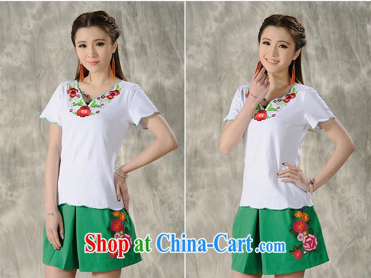 Black butterfly female new ethnic wind spring and summer ladies embroidered short sleeves shirt T female A 485 white 2XL pictures, price, brand platters! Elections are good character, the national distribution, so why buy now enjoy more preferential! Health