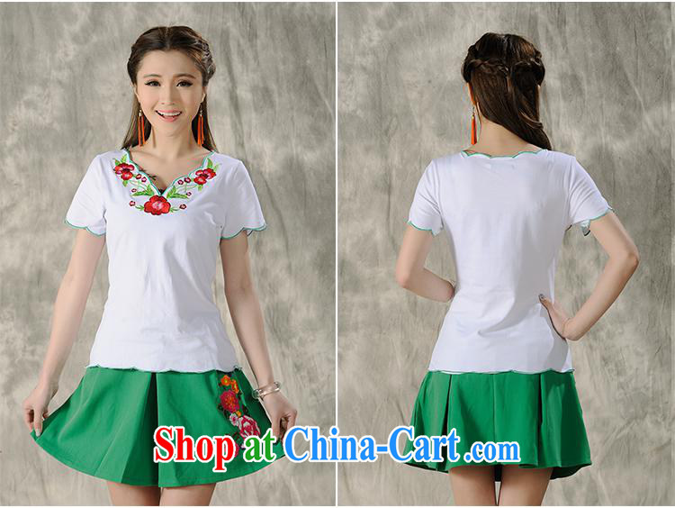 Black butterfly female new ethnic wind spring and summer ladies embroidered short sleeves shirt T female A 485 white 2XL pictures, price, brand platters! Elections are good character, the national distribution, so why buy now enjoy more preferential! Health