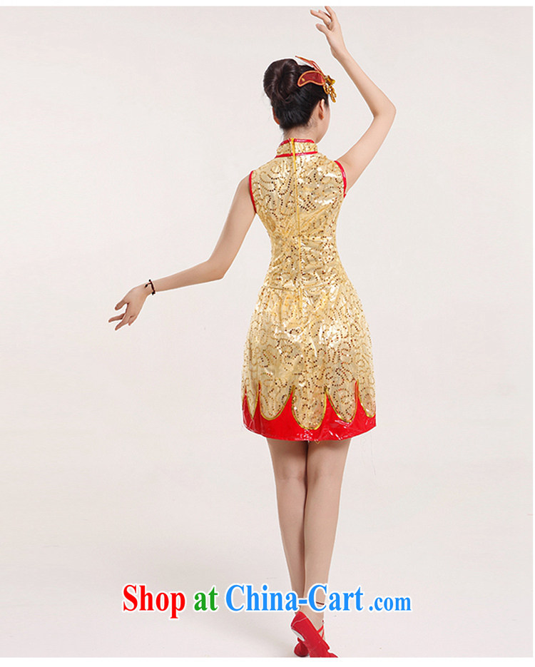 2015 new, high quality, modern dance folk dance costumes show dress short skirt and stylish stage, female square dance clothing gold XXL pictures, price, brand platters! Elections are good character, the national distribution, so why buy now enjoy more preferential! Health