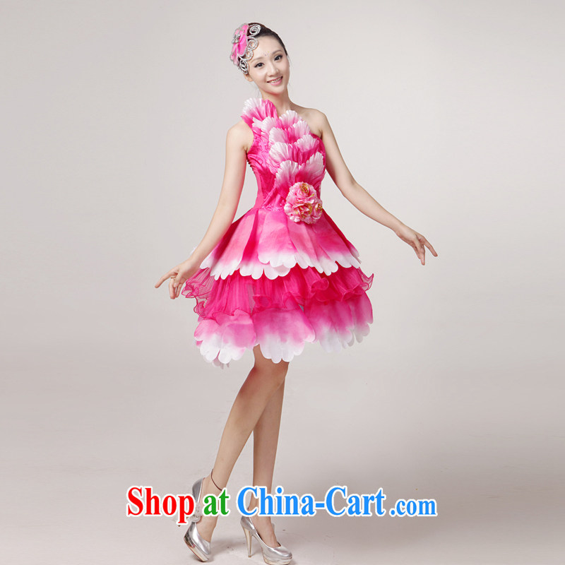 New short skirt opening accompanied by dancing girls service performance service spares choral singing and dancing dance classic modern dance square dance the dance clothing and stylish dance night service shop serving pink XXL, diffuse Connie married Yi,