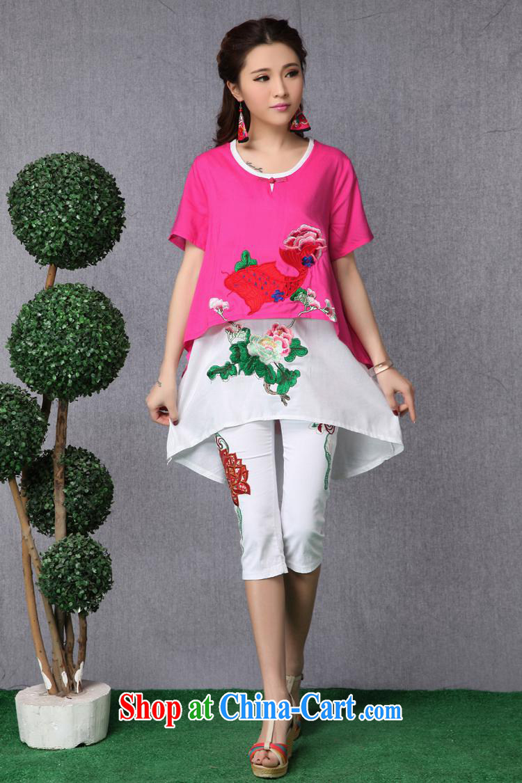 Black butterfly female spring and summer new ethnic wind embroidered asymmetric, long leave of two cotton Ma T shirts of red are code pictures, price, brand platters! Elections are good character, the national distribution, so why buy now enjoy more preferential! Health