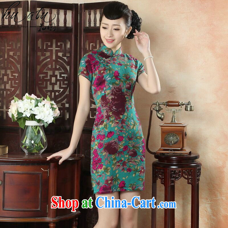 spend the summer new cheongsam dress Chinese Chinese improved the collar linen cotton the cheongsam stylish short dresses such as the color 2 XL, figure, and, on-line shopping