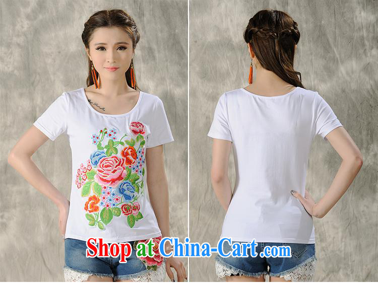 Black butterfly women 2015 spring and summer female new larger ethnic wind embroidered short sleeves shirt T female A 490 black 2 XL pictures, price, brand platters! Elections are good character, the national distribution, so why buy now enjoy more preferential! Health