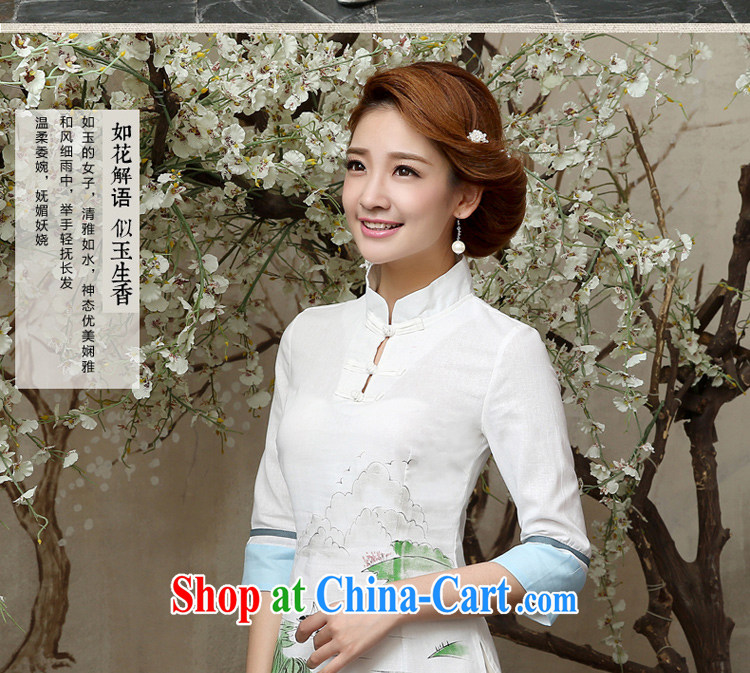 pro-am 2015 new spring and summer with retro improved stylish short cotton Ma dresses, Ms. cuff cheongsam shirt A in 0060 sleeved shirt + skirt M - waist 76 CM pictures, price, brand platters! Elections are good character, the national distribution, so why buy now enjoy more preferential! Health