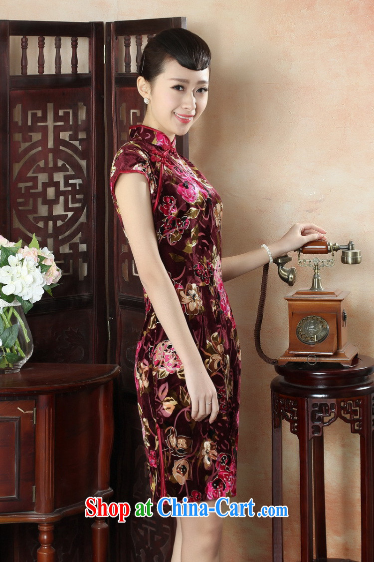 Take the new female cheongsam Chinese, Chinese collar, velvet cheongsam Beauty Fashion improved daily short cheongsam dress No. 1 color XL pictures, price, brand platters! Elections are good character, the national distribution, so why buy now enjoy more preferential! Health