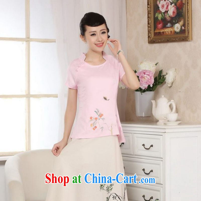 The frequency response, Ms. Tang Women's clothes summer T-shirt, cotton for the hand-painted Chinese Han-female improved Chinese short-sleeve picture color 2 XL, the bandwidth, and shopping on the Internet