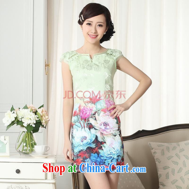 Joseph cotton new summer elegance Chinese qipao improved graphics thin short cheongsam picture color XXL, Joseph cotton, shopping on the Internet
