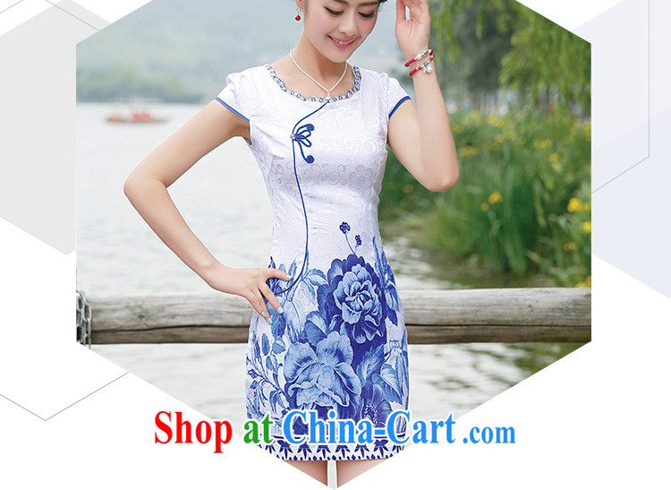 Rawnie close by summer 2015 dress blue and white porcelain short Stylish retro improved cheongsam dress short flag blue floral XXL pictures, price, brand platters! Elections are good character, the national distribution, so why buy now enjoy more preferential! Health