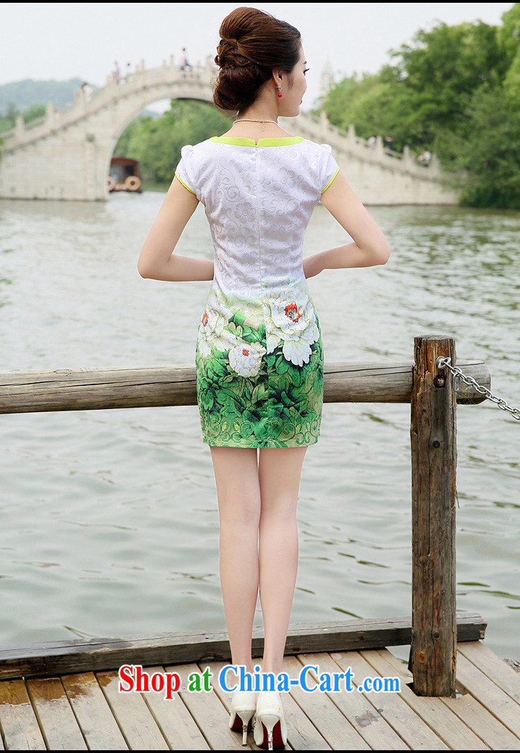Rawnie close by summer 2015 improved female cheongsam dress fashion style retro beauty, Lady dresses green peony flower XXL pictures, price, brand platters! Elections are good character, the national distribution, so why buy now enjoy more preferential! Health