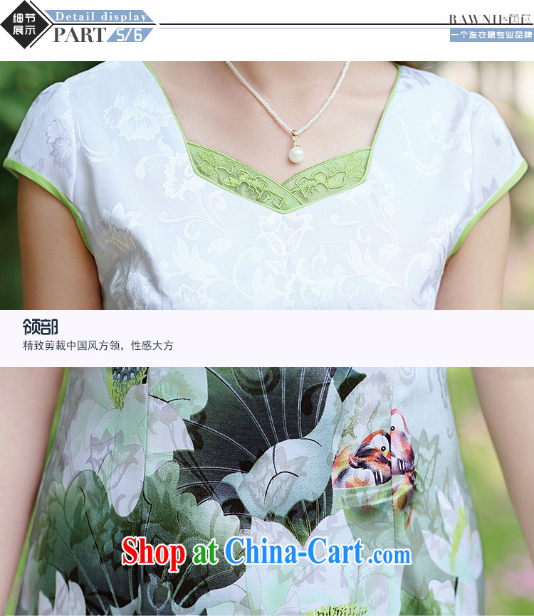 Rawnie closely affected 2015 spring dresses party collar elegant daily short-sleeve dresses retro dresses cheongsam dress Green lotus XL pictures, price, brand platters! Elections are good character, the national distribution, so why buy now enjoy more preferential! Health