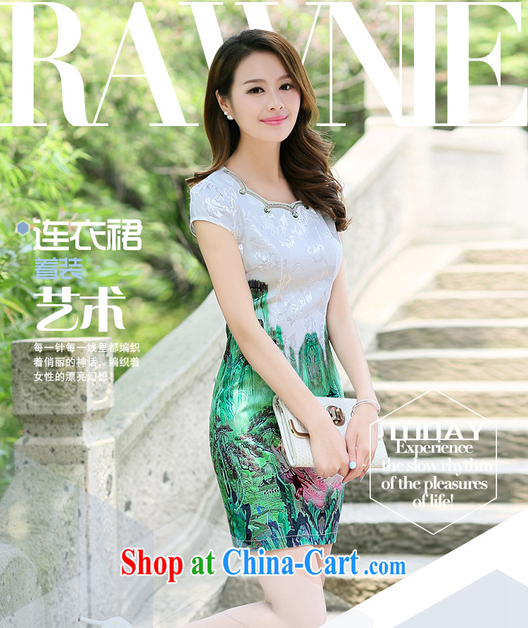 Rawnie closely affected summer short cheongsam stylish improved daily cheongsam dress, graphics thin and elegant and noble short flag gold beauty XXL pictures, price, brand platters! Elections are good character, the national distribution, so why buy now enjoy more preferential! Health