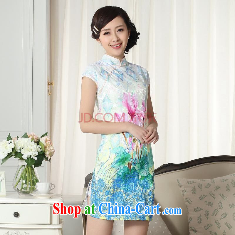 Joseph's cotton factory direct new summer elegance Chinese qipao Chinese graphics thin short cheongsam picture color XXL, Joseph cotton, shopping on the Internet