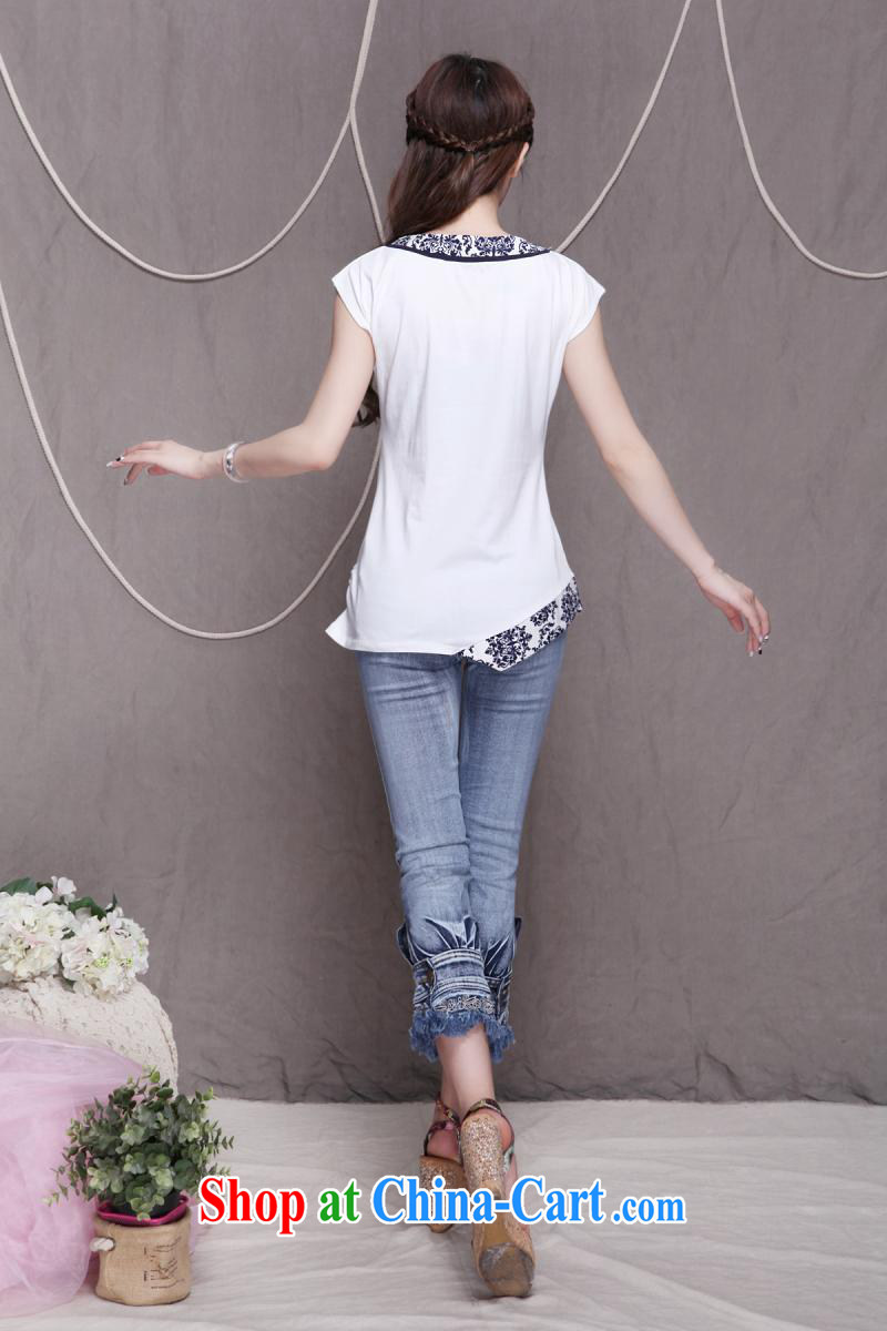 Black butterfly national style in a new, female stitching floral hand-tie short-sleeved T-shirt beauty graphics thin T-shirt 7231 K white XXL pictures, price, brand platters! Elections are good character, the national distribution, so why buy now enjoy more preferential! Health