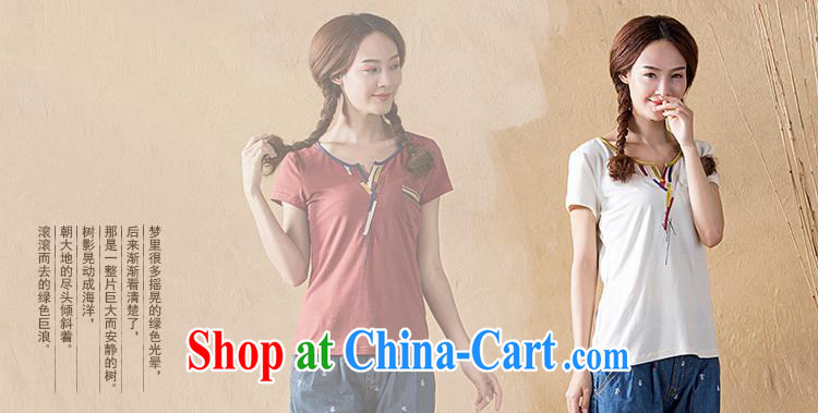 Black butterfly Ethnic Wind 2015 new embroidered beauty graphics thin cotton short-sleeved T-shirt girl V collar stitching blouses white XL pictures, price, brand platters! Elections are good character, the national distribution, so why buy now enjoy more preferential! Health