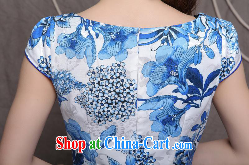 Black butterfly Ethnic Wind and stylish embroidered Chinese cultivating improved cheongsam new graphics thin short-sleeved qipao dresses 6076 blue blue XXL pictures, price, brand platters! Elections are good character, the national distribution, so why buy now enjoy more preferential! Health