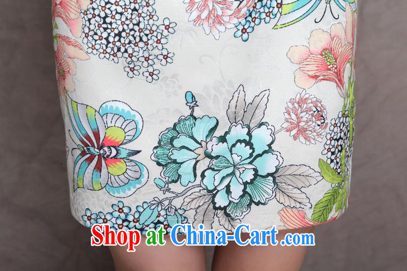 Black butterfly Ethnic Wind and stylish embroidered Chinese cultivating improved cheongsam new graphics thin short-sleeved qipao dresses 6076 blue blue XXL pictures, price, brand platters! Elections are good character, the national distribution, so why buy now enjoy more preferential! Health