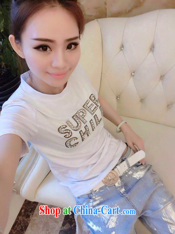 hamilton European site spring and summer with new stylish and easy nail drill letters cotton personalized 100 ground white T-shirt are code pictures, price, brand platters! Elections are good character, the national distribution, so why buy now enjoy more preferential! Health