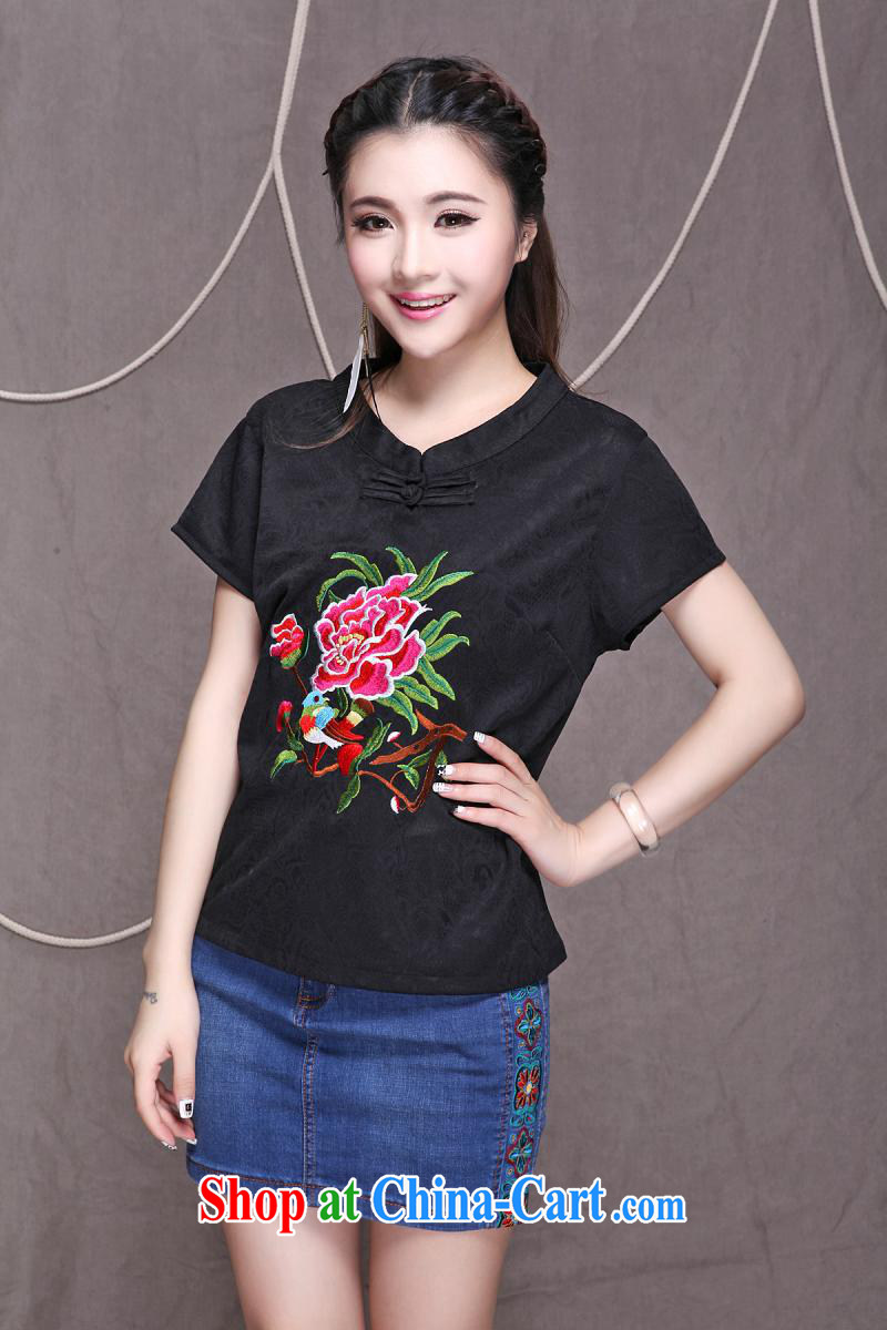 Black butterfly Ethnic Wind summer new, the charge-back embroidered large, short-sleeved shirt T small, for loose video thin women 7233 K red XXL pictures, price, brand platters! Elections are good character, the national distribution, so why buy now enjoy more preferential! Health