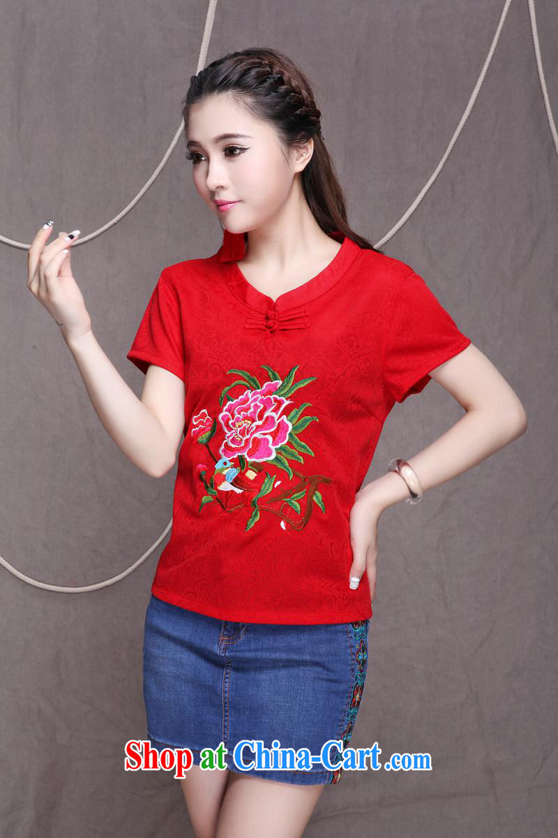 Black butterfly Ethnic Wind summer new, the charge-back embroidered large, short-sleeved shirt T small, for loose video thin women 7233 K red XXL pictures, price, brand platters! Elections are good character, the national distribution, so why buy now enjoy more preferential! Health