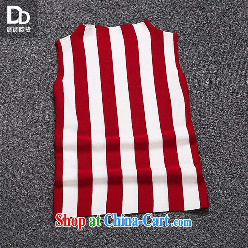 Health concerns women * Adjust a new female summer sweet knitting solid ground 100 striped light T-shirt vest female T 3052 red and white are code, blue rain bow, and shopping on the Internet