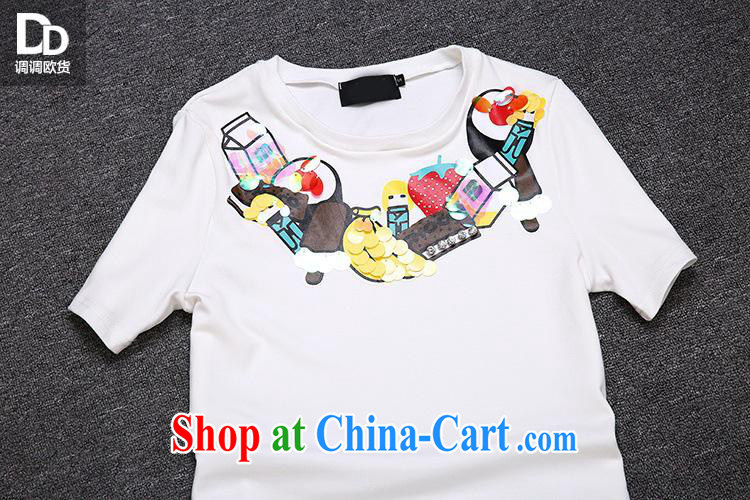 Health concerns women * Adjust the European site summer stamp female fresh sweet wood drill candy week fall, short-sleeved T-shirt T 3042 white L pictures, price, brand platters! Elections are good character, the national distribution, so why buy now enjoy more preferential! Health