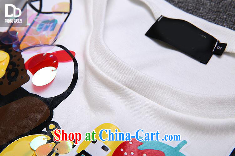 Health concerns women * Adjust the European site summer stamp female fresh sweet wood drill candy week fall, short-sleeved T-shirt T 3042 white L pictures, price, brand platters! Elections are good character, the national distribution, so why buy now enjoy more preferential! Health