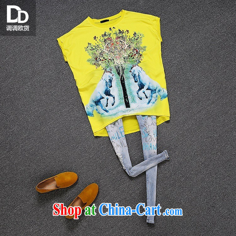 Health concerns women * summer European station in Europe and America, the Code's rules are not round-collar T-shirt without sleeves stamp female T 3049 gray are code, blue rain bow, and shopping on the Internet