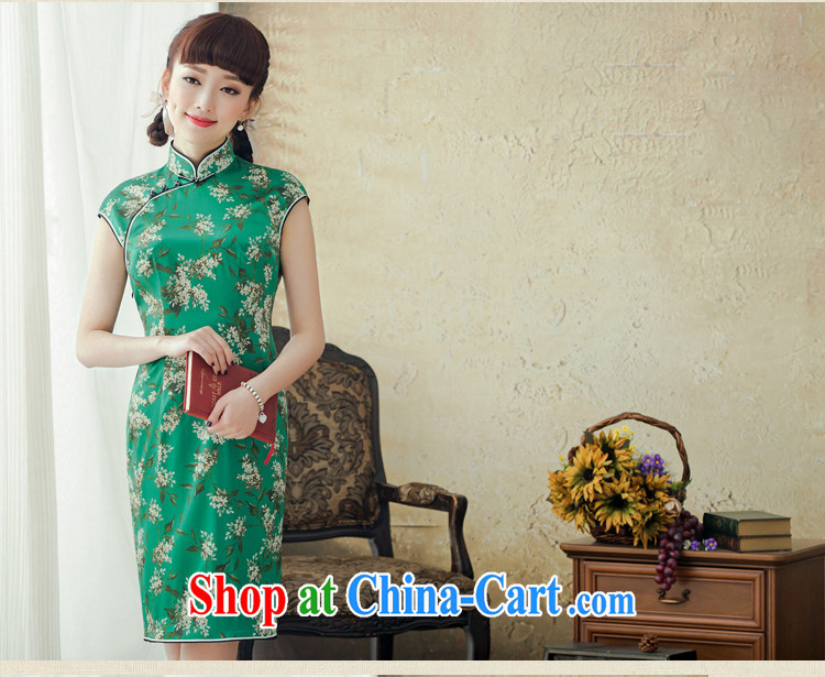 proverbial hero once and for all summer flowers silk short cheongsam dress improved stylish 2015 spring and summer new sexy cheongsam dress green 2 XL March 25 future library pictures, price, brand platters! Elections are good character, the national distribution, so why buy now enjoy more preferential! Health