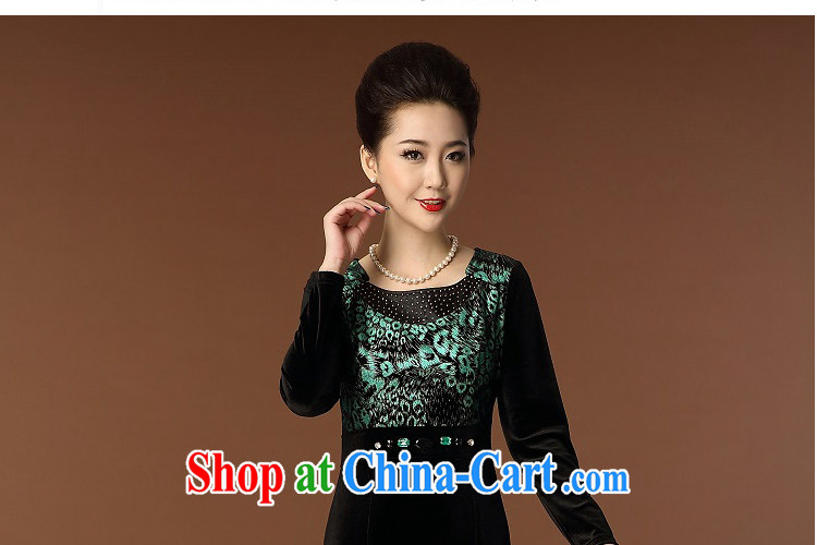 Kingfisher blue Flower Spring 2015 winter new Leopard style XL mom with the velvet dress Chinese wine red XXXXL pictures, price, brand platters! Elections are good character, the national distribution, so why buy now enjoy more preferential! Health